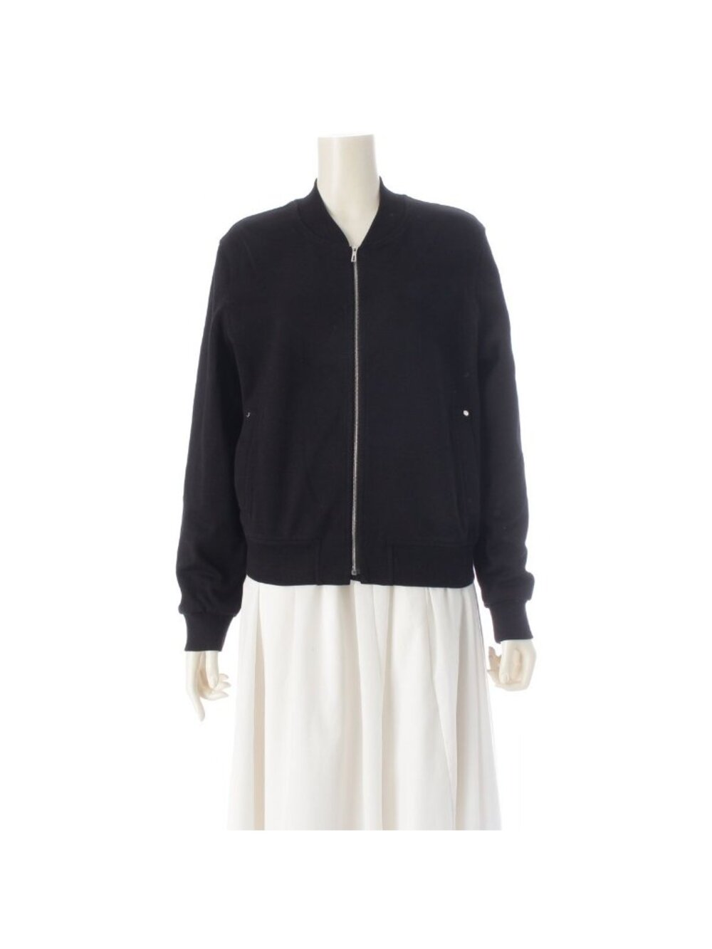 Hermes Sellier Buttons Lining H Logo Zip Up Jacket Black 38